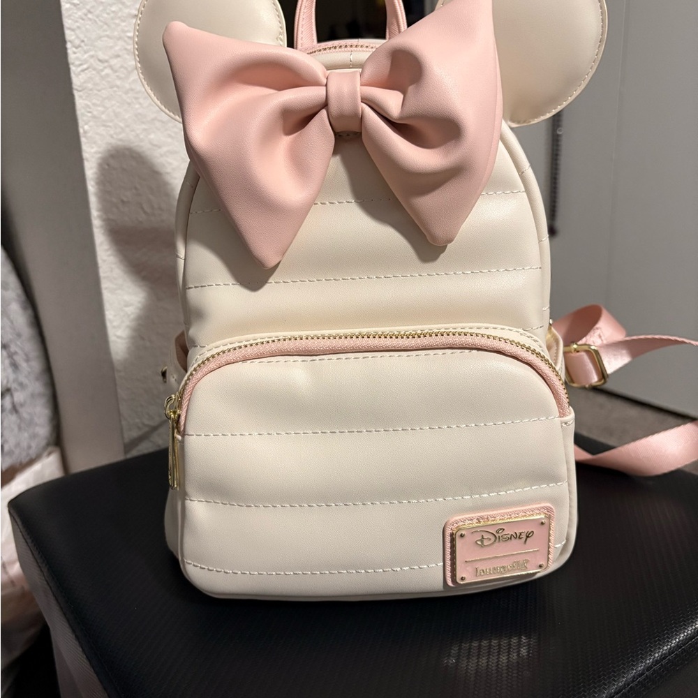Disney Cream Backpack with Pink Accents